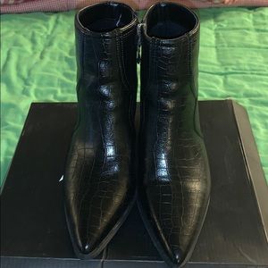 Nasty Gal croc faux leather boots